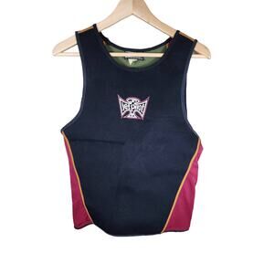 JET PILOT Black Red Vintage Sleeveless Rubber Vest Women's SZ XL